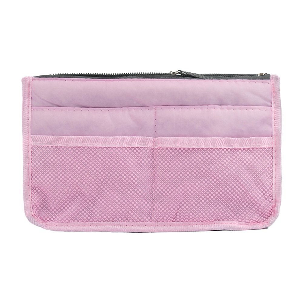 Multifunctional pink cosmetic pouch
